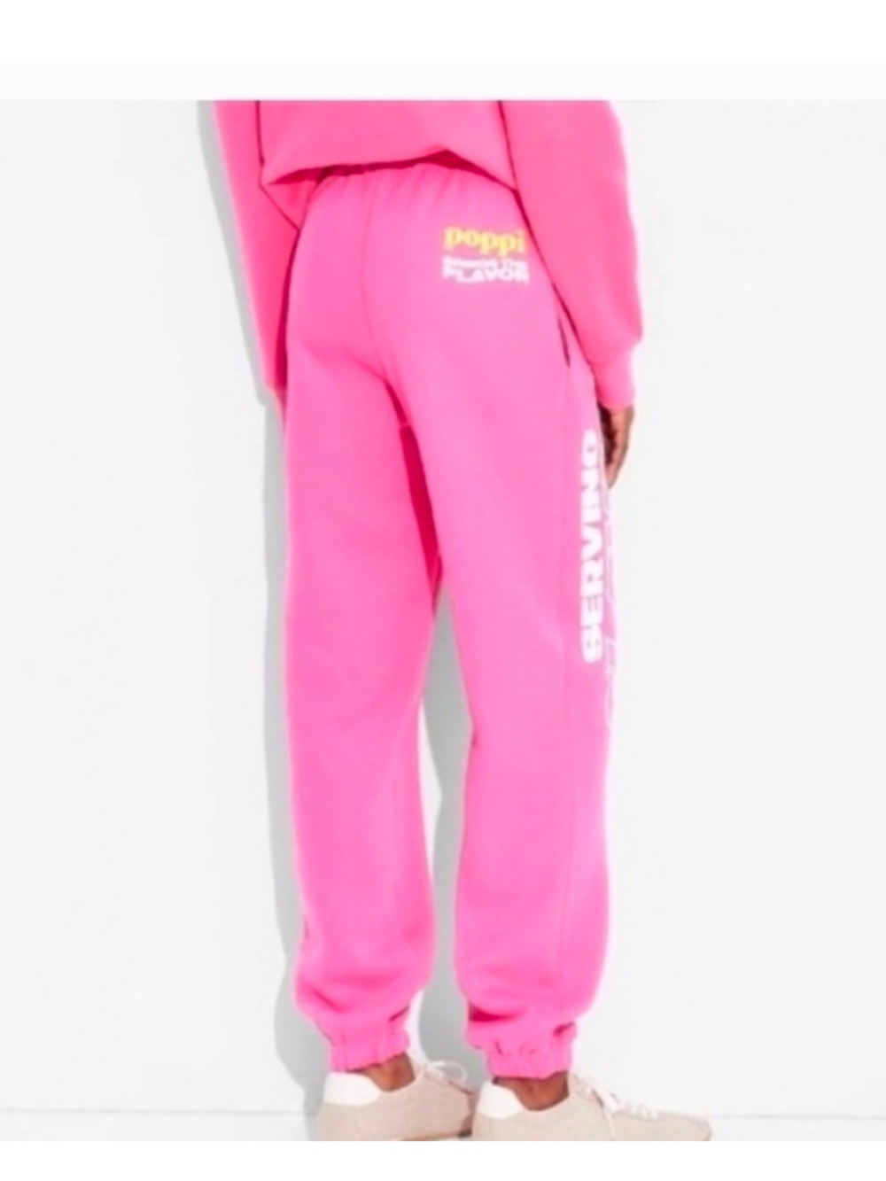 Pink Graphic Jogger Sweatpants with Serving Flavor Print - Picture 3 of 6